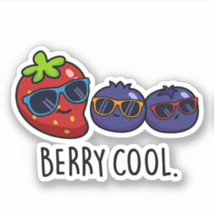 Berry Cool Funny Strawberry Blueberry Pub Aufkleber