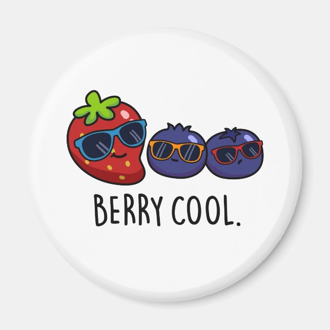 Berry Cool Funny Strawberry Blueberry Pub Magnet (Vorne)