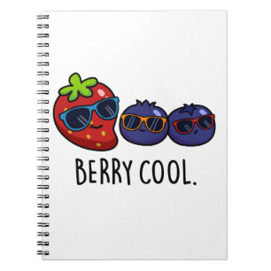 Berry Cool Funny Strawberry Blueberry Pub Notizblock