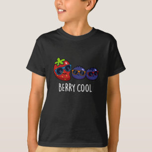 Berry Cool Funny Strawberry Blueberry Pun Dark BG T-Shirt