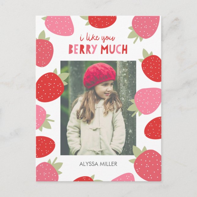 Berry Cute Classroom Valentine Feiertagspostkarte (Vorderseite)