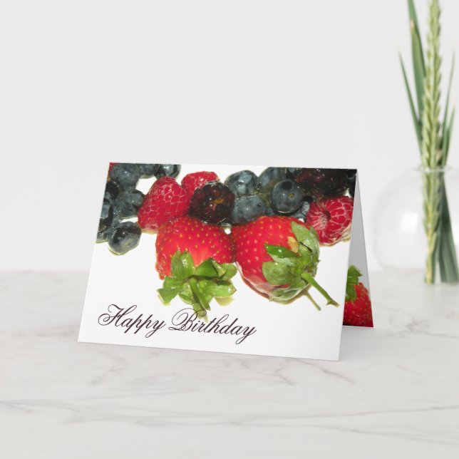 Berry Delight Happy Birthday Card Karte (Vorderseite)