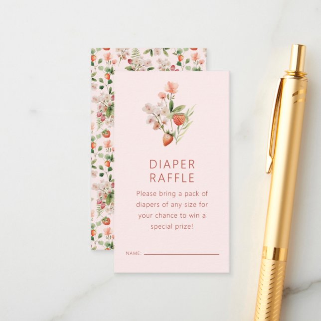 Berry Diaper Raffle Card Begleitkarte (Vorderseite/Rückseite Beispiel)