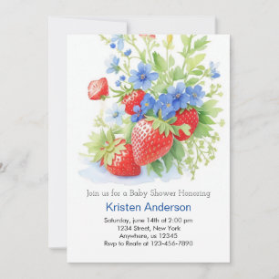 Berry Dreams Wildblume Streams Boy Baby Dusche Einladung