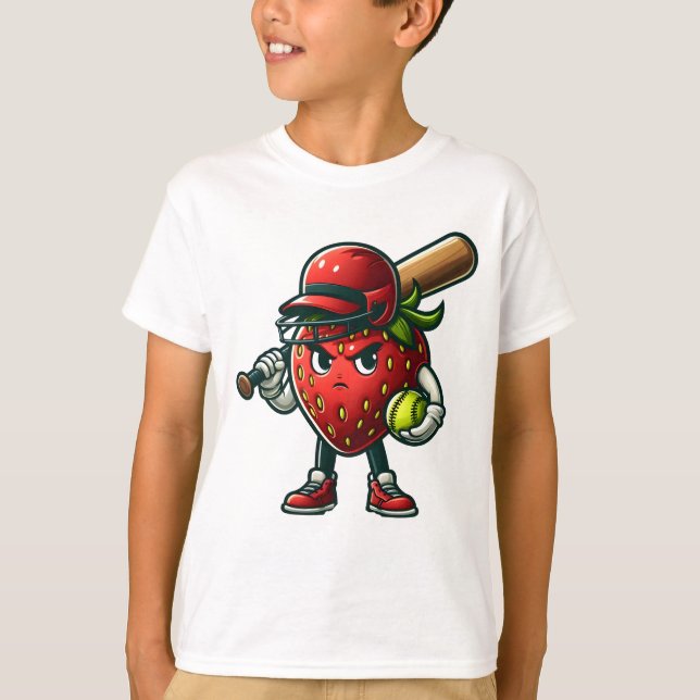 Berry ernst mit Softball - Strawberry Softball T-Shirt (Vorderseite)