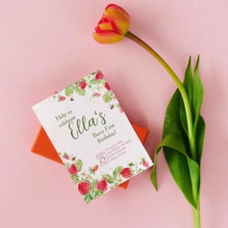 Berry erste Sommer Erdbeere Geburtstag Einladung