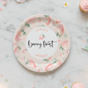 Berry erster Erdbeeren-Kindergeburtstag Pappteller