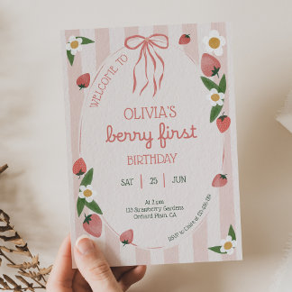 Berry Erster Geburtstag 1. Geburtstagseinladung Einladung