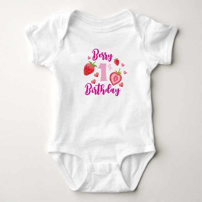 Berry erster Geburtstag! Baby Strampler (Vorderseite)
