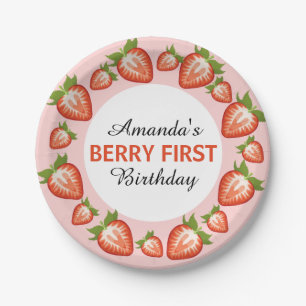 Berry erster Geburtstag Berry Girl pink Strawberry Pappteller
