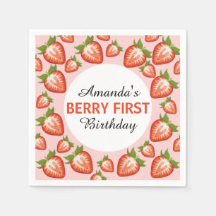 Berry erster Geburtstag Berry Girl pink Strawberry Serviette