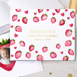 Berry Erster Geburtstag Erdbeere Benutzerdefiniert Gästebuch
