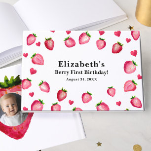Berry Erster Geburtstag Strawberry Benutzerdefinie Gästebuch