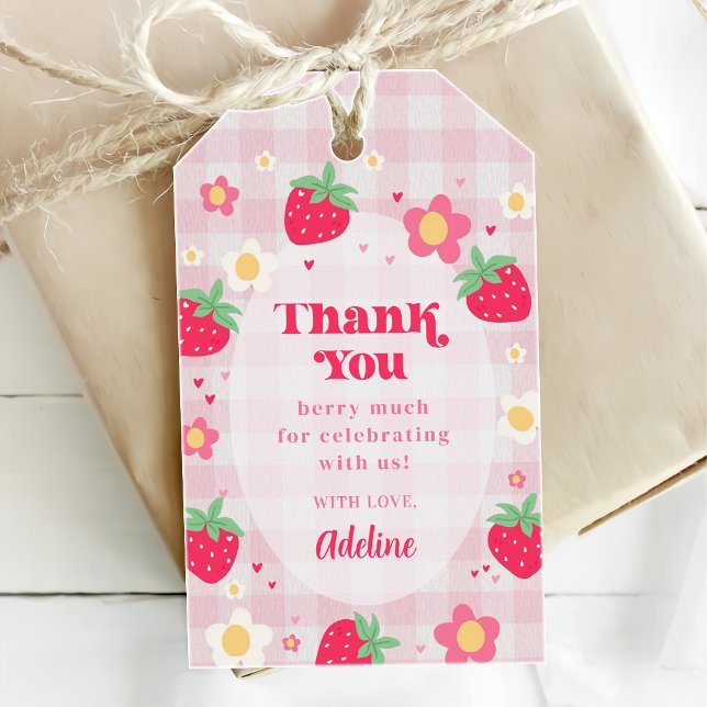 Berry Erster Süßer 1. Geburtstag Erdbeere Geschenkanhänger (Von Creator hochgeladen)