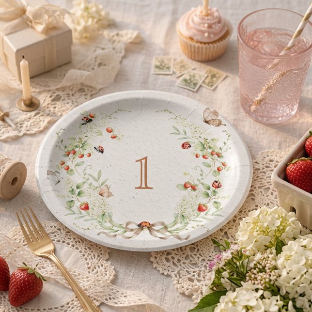 Berry-Erstgeburtstag-Kranz-Gartenparty Pappteller (Von Creator hochgeladen)