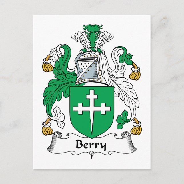 Berry Familienwappen Postkarte (Vorderseite)