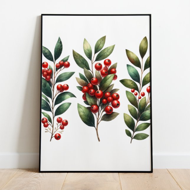 Berry Festive - Lush Winterbergs Branches Poster (Von Creator hochgeladen)