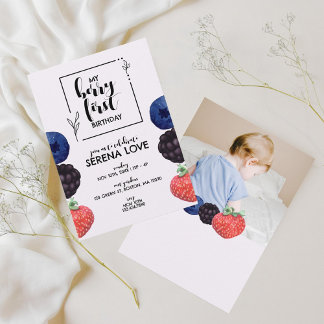 Berry First | 1. Geburtstag | Gemischte Berry | LI Einladung