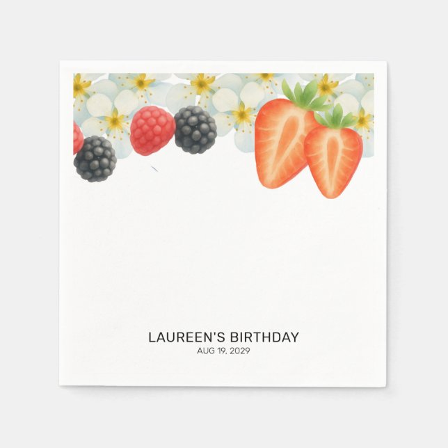 Berry First 1. Geburtstag  Serviette (Vorderseite)