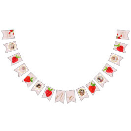 Berry First 1. Strawberry Birthday Foto Wimpelkette