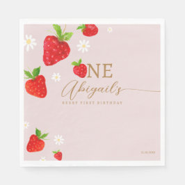Berry First 1. Strawberry Birthday Serviette