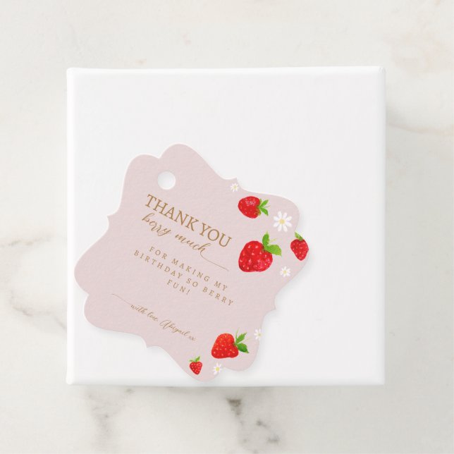 Berry First 1. Strawberry Birthday Vielen Dank Geschenkanhänger (Beispiel)