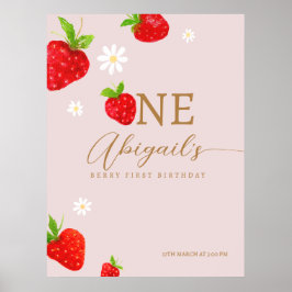 Berry First 1. Strawberry Geburtstag Willkommen Poster