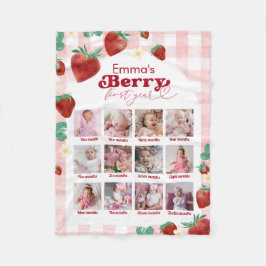 Berry First Birthday 12 Monate Baby Foto Fleecedecke