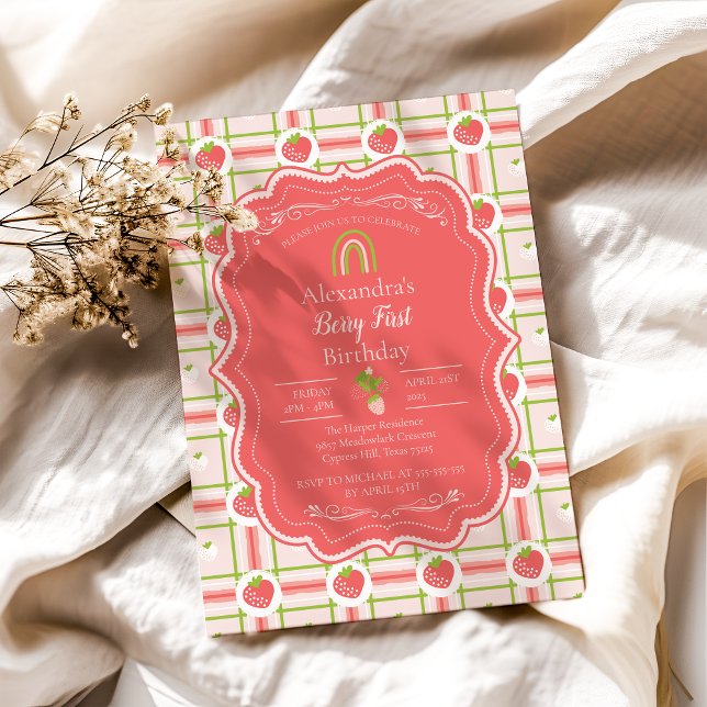 Berry First Birthday 1. Geburtstag Einladung (Von Creator hochgeladen)