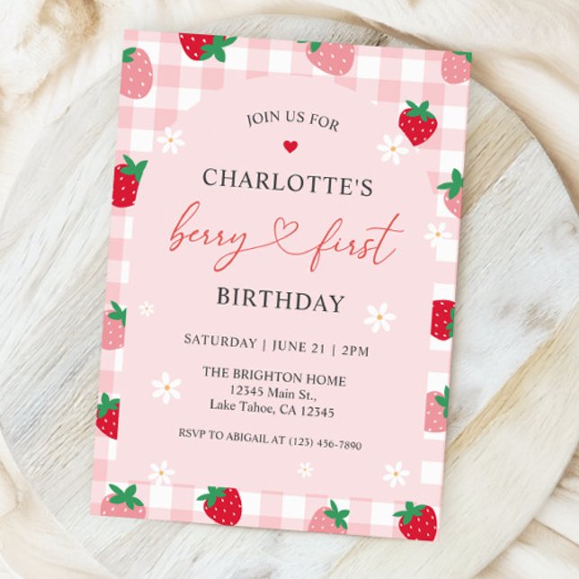 Berry First Birthday 1. Geburtstag Einladung (Von Creator hochgeladen)