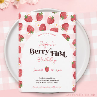 Berry First Birthday 1. Geburtstag Einladung