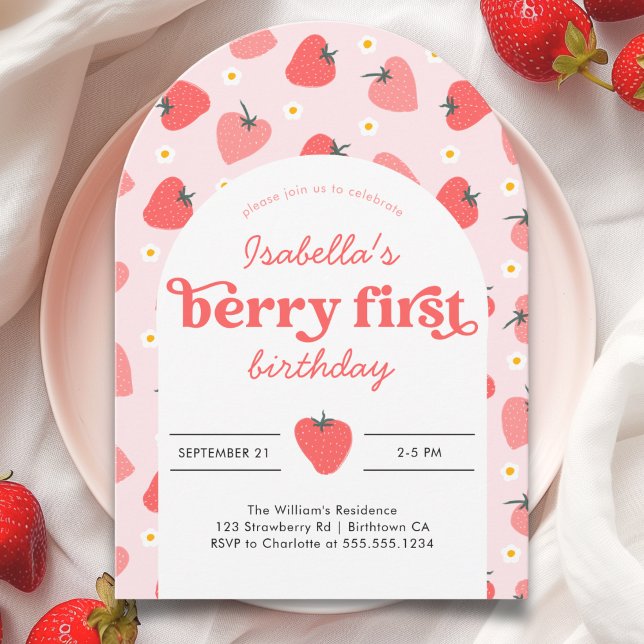 Berry First Birthday 1. Geburtstag Einladung (Berry First Birthday 1st Birthday Invitation)