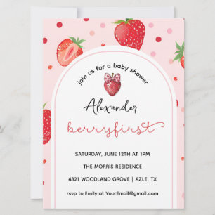 Berry First Birthday, 1. Geburtstag Party Girl Einladung