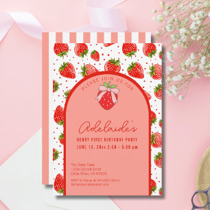 Berry First Birthday 1. Geburtstag Strawberry Part Einladung