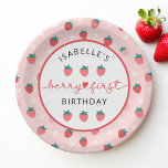 Berry First Birthday 1. Geburtstag Strawberry Part Pappteller<br><div class="desc">Berry First Birthday 1. Geburtstag Strawberry Party Paper Tellers</div>