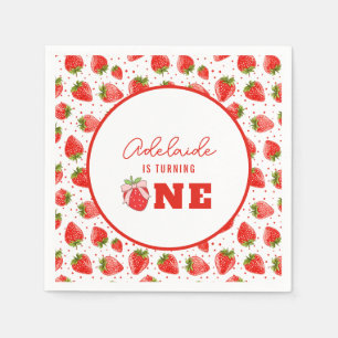 Berry First Birthday 1. Geburtstag Strawberry Part Serviette