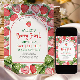 Berry First Birthday 1st Berry Birthday Invitation Einladung