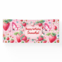 Berry first birthday Banner
