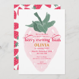 Berry First Birthday Bash - Erdbeeren Einladung