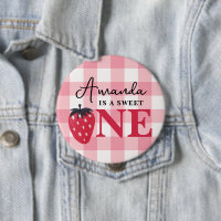 Berry First Birthday Button - Sweet One