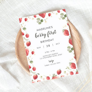 Berry First Birthday Einladung