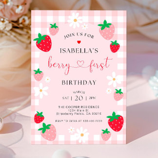 Berry First Birthday Einladung, Editable 1st Birt Einladung