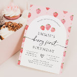 Berry First Birthday Einladung | Erdbeere<br><div class="desc">Berry Einladung zum ersten Geburtstag. Bereit,  von dir personalisiert zu sein!</div>