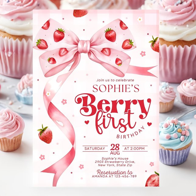 Berry First Birthday Einladung Strawberry Birthda (Von Creator hochgeladen)