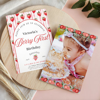 Berry First Birthday Einladungskarte Einladung