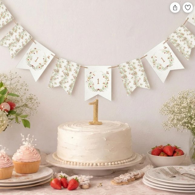 Berry First Birthday Garden Party Banner (Von Creator hochgeladen)