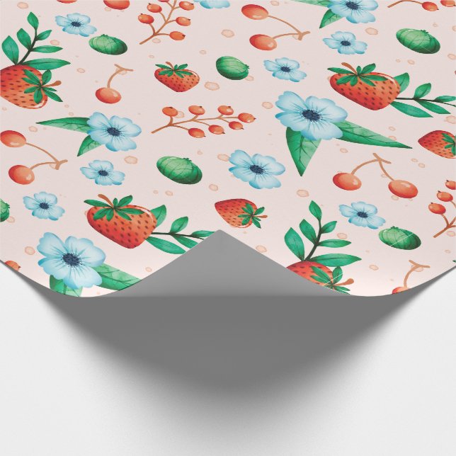 Berry First Birthday Geschenk Geschenkpapier (Ecke)