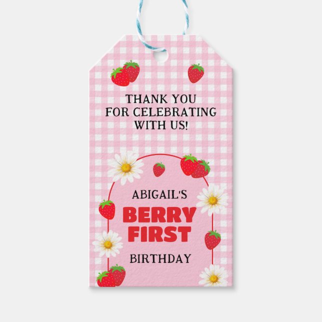 BERRY FIRST BIRTHDAY  GESCHENKANHÄNGER (Vorderseite)