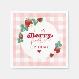 Berry First Birthday Girl 1. Geburtstag Strawberry Serviette