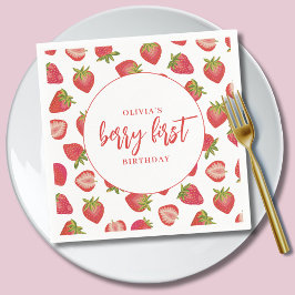 Berry First Birthday Girls Erdbeere Serviette